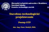 Stavebno-technologické projektovanie Postup STP doc. Ing. Peter Makýš, PhD.