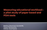 Measuring educational workload  :  a pilot study of paper based and PDA tools