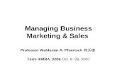 Managing Business Marketing & Sales
