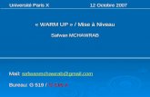 « WARM UP » / Mise à Niveau Safwan MCHAWRAB