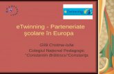 eTwinning  -  Parteneriate  ş colare  în Europa