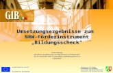 Umsetzungsergebnisse zum  NRW-Förderinstrument „Bildungsscheck“