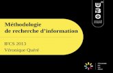 Méthodologie  de recherche d’information
