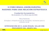 III FORO BRASIL-UNIÓN EUROPEA  RAZONES PARA UNA RELACIÓN ESTRATÉGICA Fundación Euroamérica