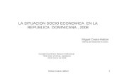 LA SITUACION SOCIO ECONOMICA  EN LA REPÚBLICA  DOMINICANA , 2008