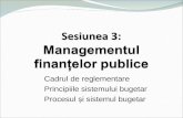Sesiunea 3 : Managementul finanțelor publice