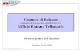Comune di Bolzano Indagine di Customer Satisfaction su: Ufficio Entrate Tributarie