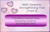 Checklist to Assess Data Reporting Systems  per Program Area