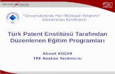 Türk Patent Enstitüsü Tarafından Düzenlenen Eğitim Programları