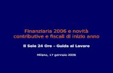 Finanziaria 2006 e novità contributive e fiscali di inizio anno