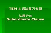 TEM-4 语法复习专题 从属分句 Subordinate Clause