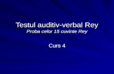Testul auditiv-verbal Rey Proba celor 15 cuvinte Rey