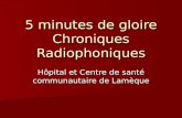 5 minutes de gloire Chroniques Radiophoniques
