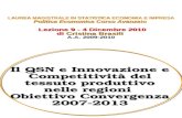 Il QSN e Innovazione  e Competitività del tessuto produttivo nelle regioni