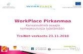 WorkPlace Pirkanmaa Kansainvälisiä osaajia korkeakouluista työelämään TraiNet-verkosto 23.11.2010