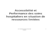 Accessibilité et Performance des soins hospitaliers en situation de ressources limitées