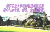 南京农业大学动物科技学院曲亮 敬向与会专家、领导、企业家致意！