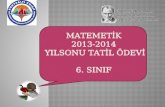 MATEMETİK 2013-2014  YILSONU TATİL ÖDEVİ 6. SINIF