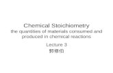 Chemical Stoichiometry the quantities of materials consumed and produced in chemical reactions