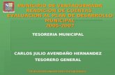 TESORERIA MUNICIPAL CARLOS JULIO AVENDAÑO HERNANDEZ TESORERO GENERAL