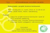 Statusmøde i projekt Science-kommuner. Tid:  Torsdag den 11. marts, 2010, kl. 21.30-22.15