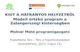 KIÚT A HÁTRÁNYOS HELYZETBŐL Modell értékű program a Zalaegerszegi kistérségben