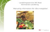Landstingsservice AB /Kost Sörmlands Landsting