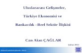 Uluslararası Gelişmeler, Türkiye Ekonomisi ve  Bankacılık –Reel Sektör İlişkisi