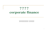 公司财务 corporate finance