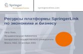 Ресурсы платформы SpringerLink по экономике и бизнесу