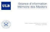 Séance d’information  Mémoire des Masters