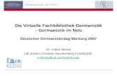 Dr. Volker Michel UB Johann Christian Senckenberg Frankfurt/M. V.Michel@ub.uni-frankfurt.de