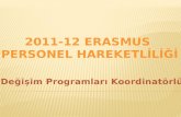 2011-12 ERASMUS  PERSONEL HAREKETLİLİĞİ
