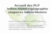 Accueil des PLP  lettres-histoire/géographie stagiaires lettres-histoire