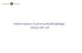 Information Kommunfullmäktige  2010-04-19