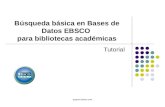 Búsqueda básica en Bases de Datos EBSCO  para bibliotecas académicas