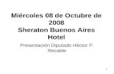 Miércoles 08 de Octubre de 2008 Sheraton Buenos Aires Hotel