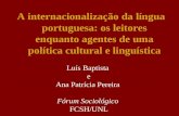 Luís Baptista  e Ana Patrícia Pereira  Fórum Sociológico FCSH/UNL