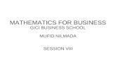 MATHEMATICS FOR BUSINESS GICI BUSINESS SCHOOL MUFID NILMADA SESSION VIII