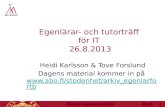 Egenlärar- och tutorträff  för IT  26.8.2013