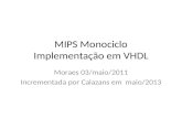 MIPS  Monociclo Implementação em  VHDL