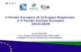 Il Fondo Europeo di Sviluppo Regionale  e il Fondo Sociale Europeo 2014/2020