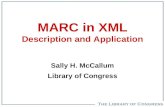 MARC in XML Description and Application