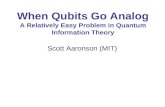 When Qubits Go Analog A Relatively Easy Problem in Quantum Information Theory