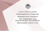 Universität zu Köln Philosophische Faklutät Romanisches Seminar