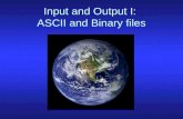 Input and Output I:  ASCII and Binary files