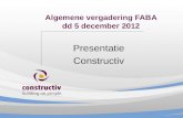 Algemene vergadering FABA dd 5 december 2012