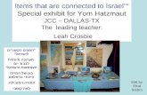 "חפצים הקשורים לישראל"  תערוכה מיוחדת לכבוד יום העצמאות הישראלי בגן של המרכז היהודי בדאלאס