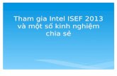 Tham gia Intel ISEF 2013 và một số kinh nghiệm chia sẻ