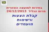 בחירות למועצה האזורית  מרום הגליל  24/12/2013